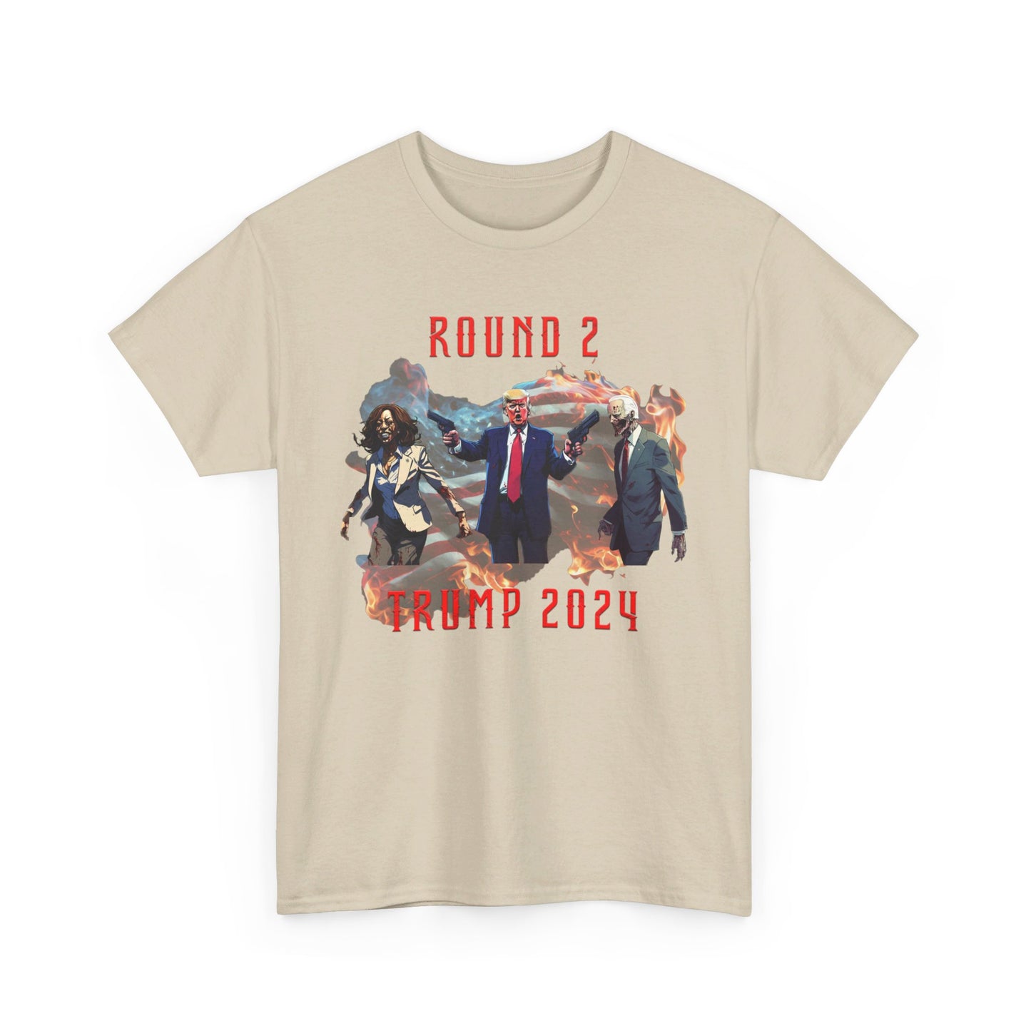 Animated Trump shooting zombies Tee