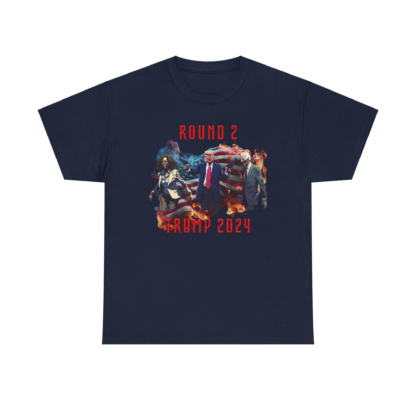 Animated Trump shooting zombies Tee