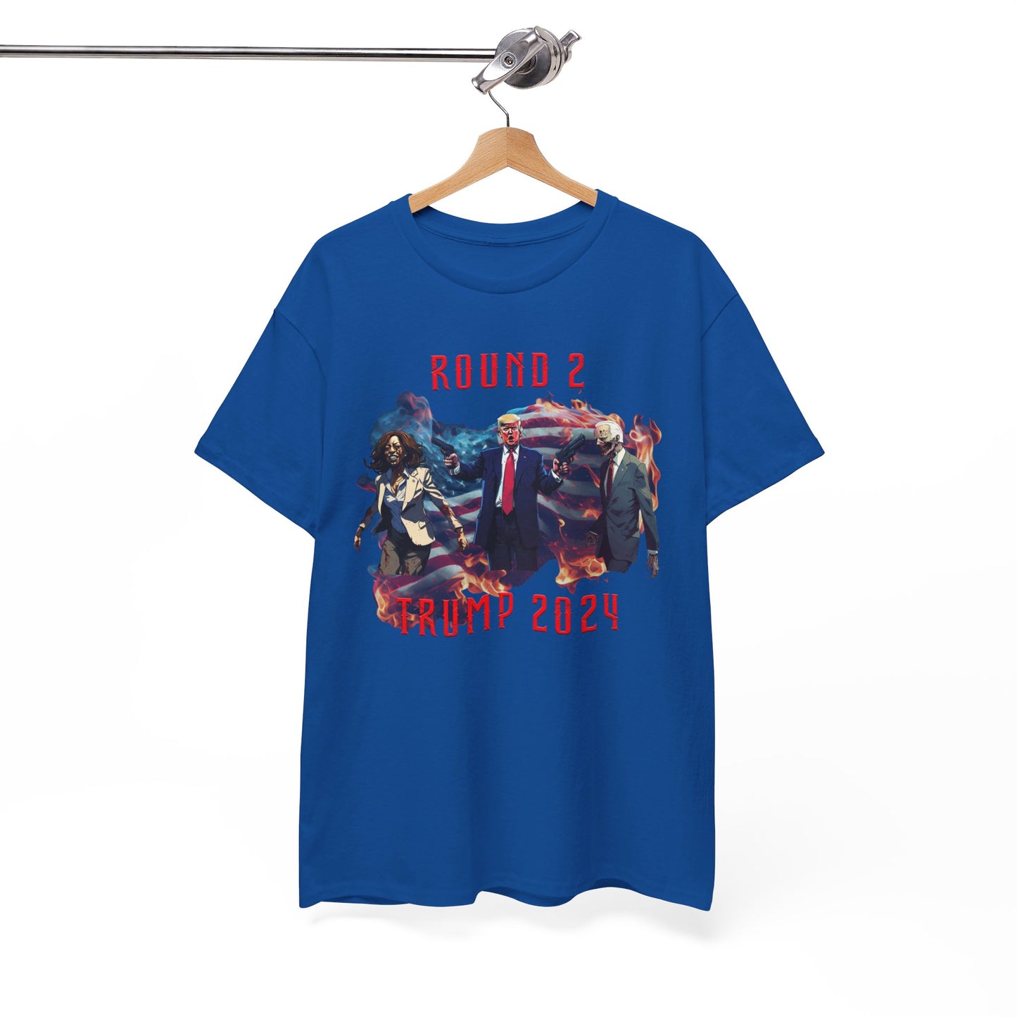 Animated Trump shooting zombies Tee