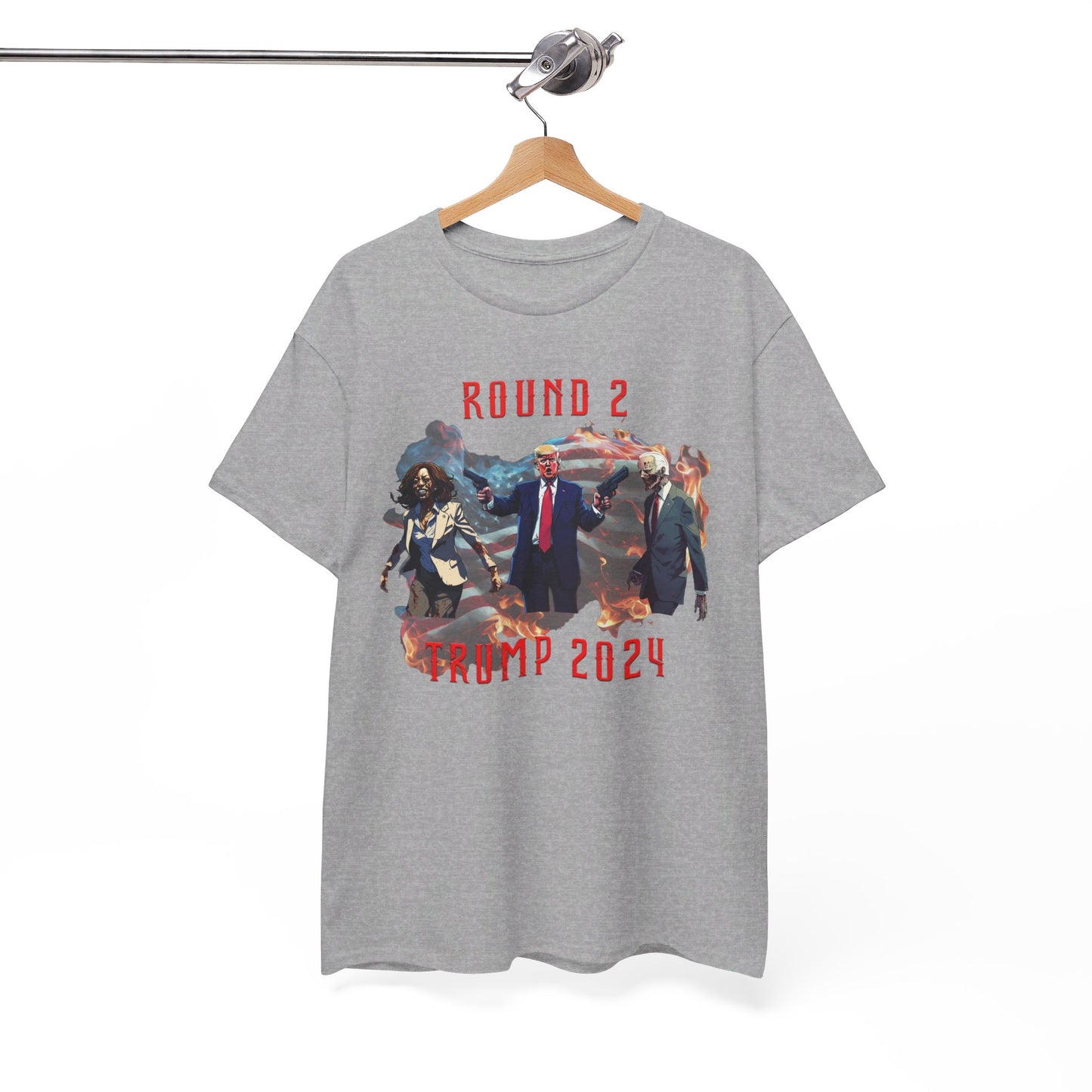 Animated Trump shooting zombies Tee