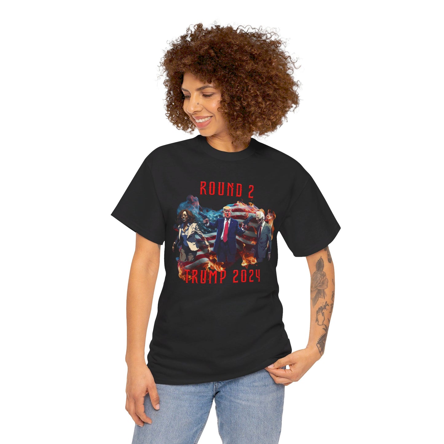 Animated Trump shooting zombies Tee