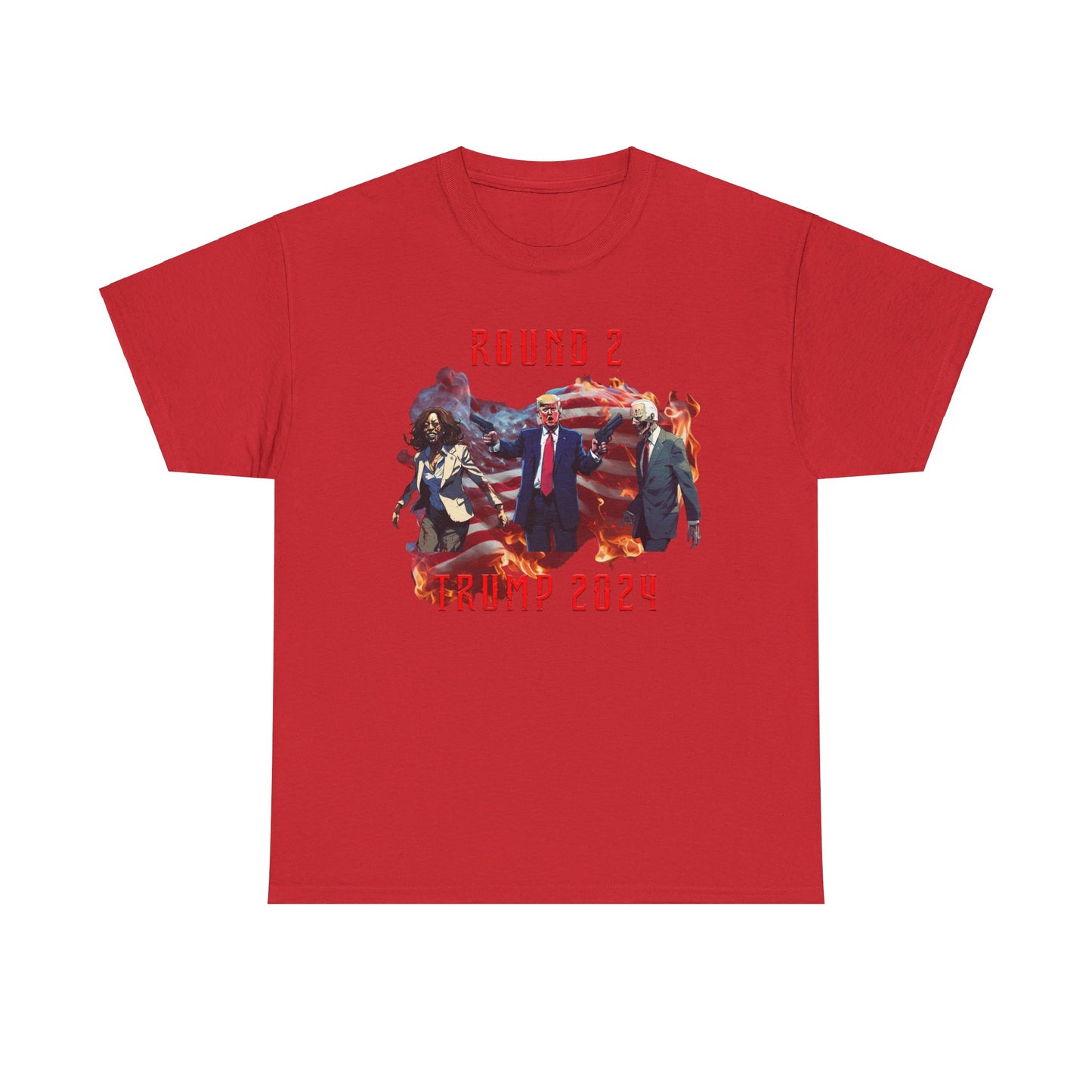 Animated Trump shooting zombies Tee