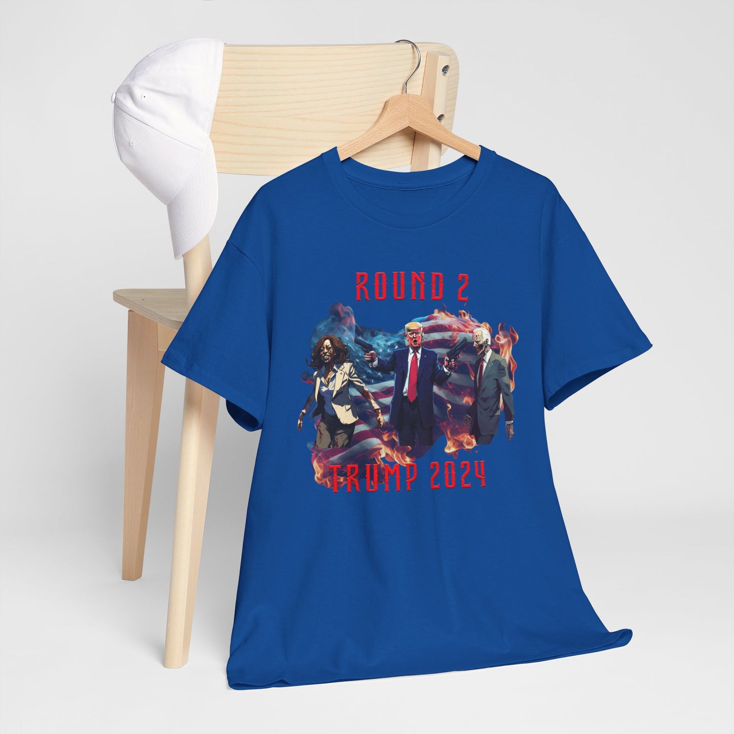 Animated Trump shooting zombies Tee