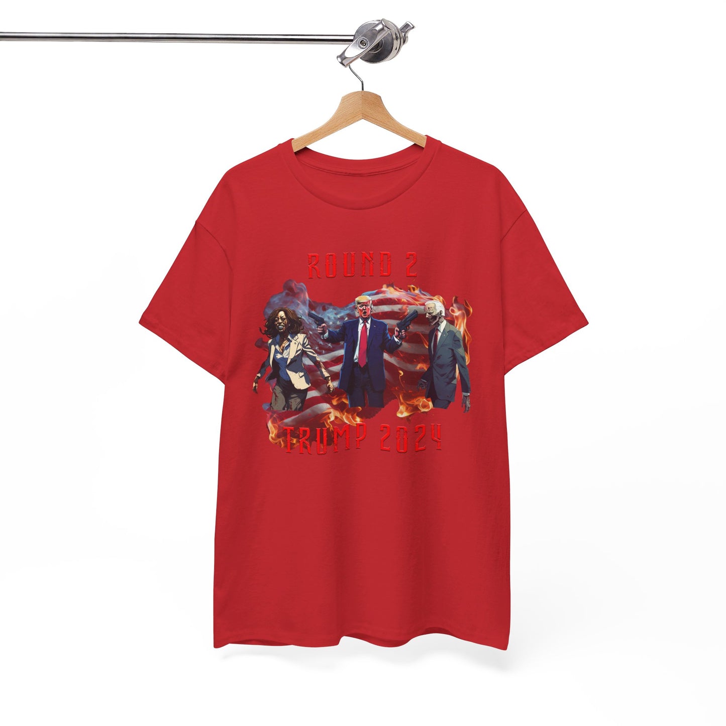 Animated Trump shooting zombies Tee