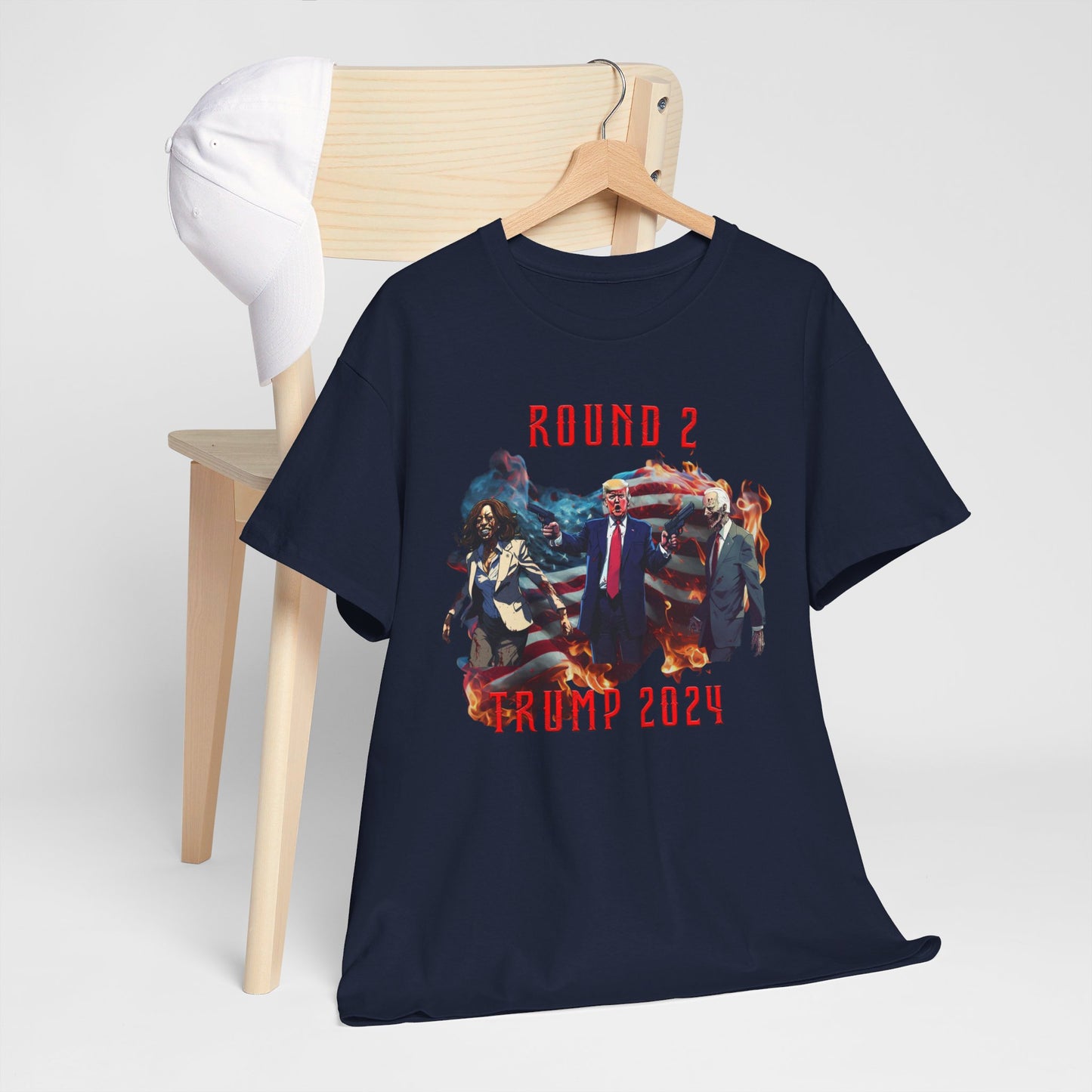 Animated Trump shooting zombies Tee