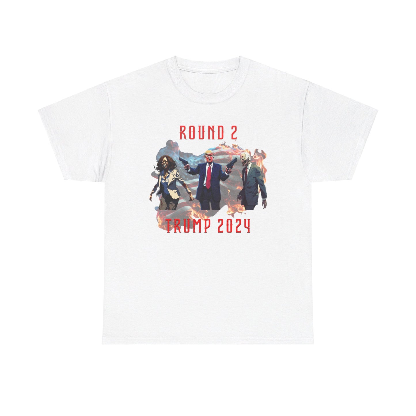 Animated Trump shooting zombies Tee