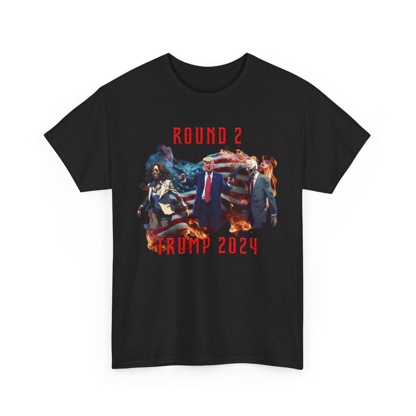 Animated Trump shooting zombies Tee