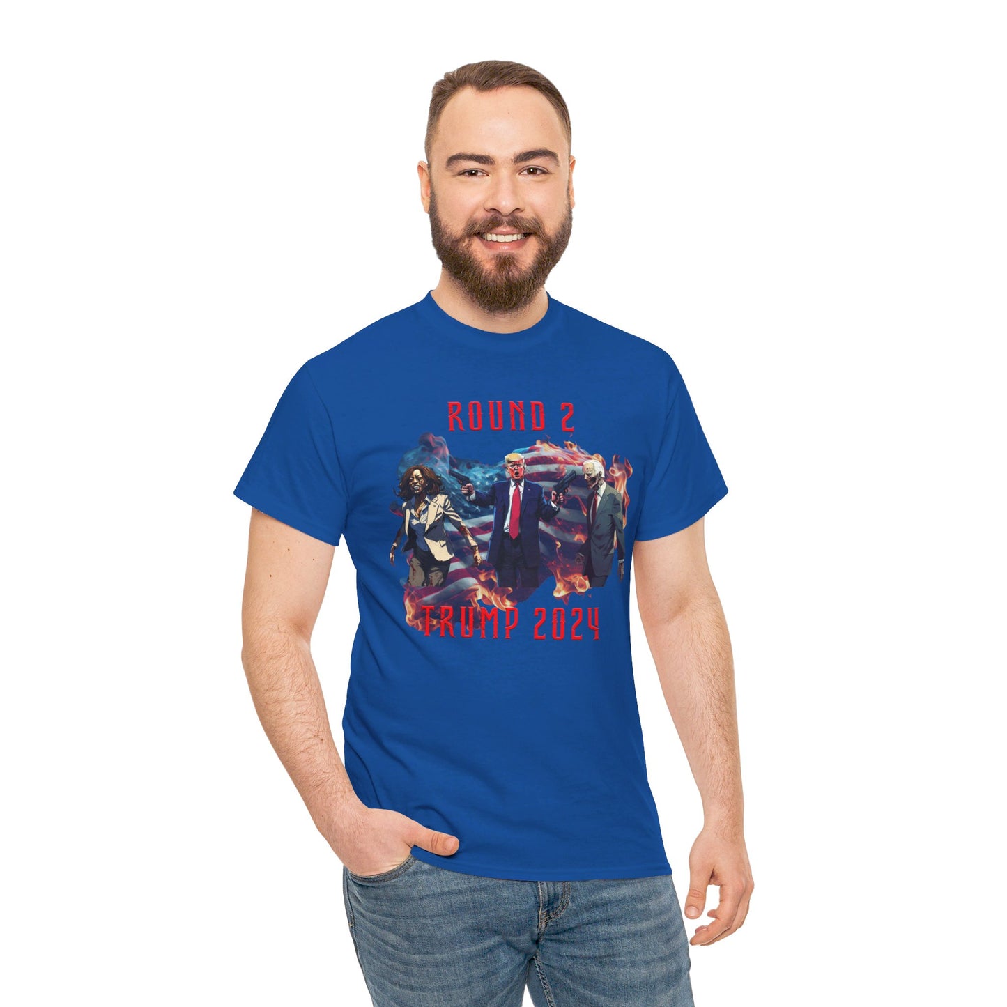 Animated Trump shooting zombies Tee